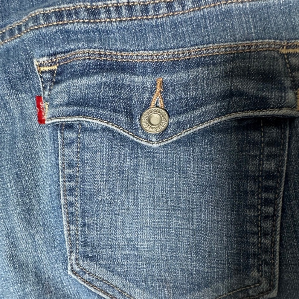 Levis 512 Perfectly Slimming Trouser Jeans Bootcut Flap Pocket Blue Size 16M - Picture 8 of 13